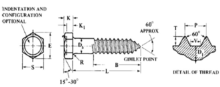 ASME B18.2.3.8M Metric Hex Lag Screws