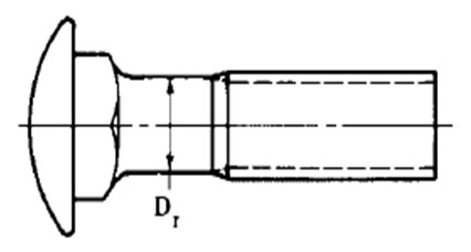 ASME B18.5.2.2M Metric Round Head Square Neck Bolts with Reduced Body Diameters