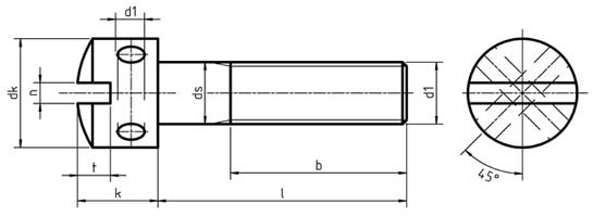 DIN 404 Slotted capstan screws