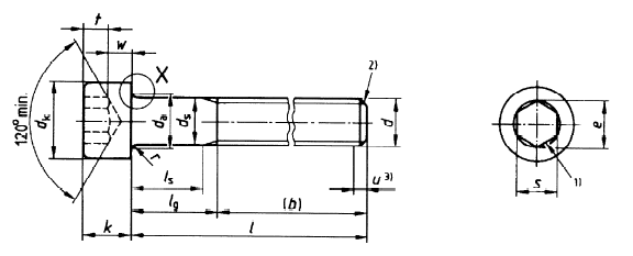 Symbol and designation of symbols are defined in ISO 225