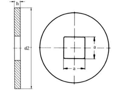 ISO 7094V Washer with Square Hole for Timber